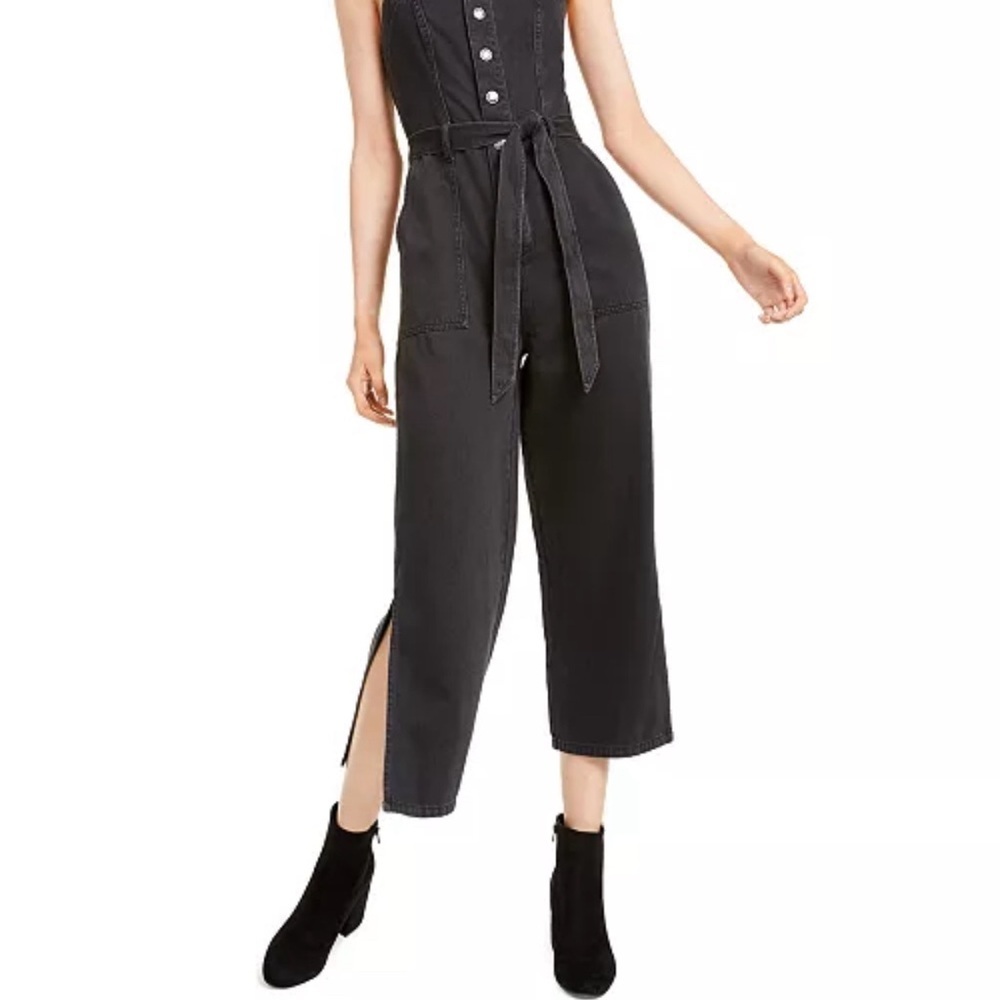 Black Button-Front Jumpsuit